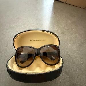 Balenciaga Black and Brown Sunglasses